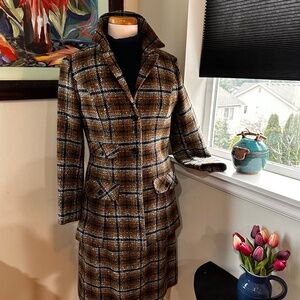 Pendleton Wool Plaid Country Tweed Suit / Vtg. 70s Tailored Jacket & Skirt